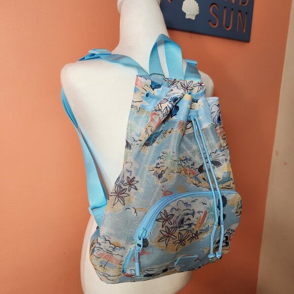 NWT Vera Bradley - Beach Treasures - Mesh Drawstring Backpack - Picture 5 of 7